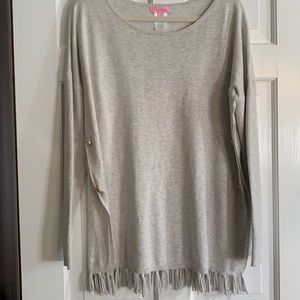 Lilly Pulitzer lightweight gray sweater size medium